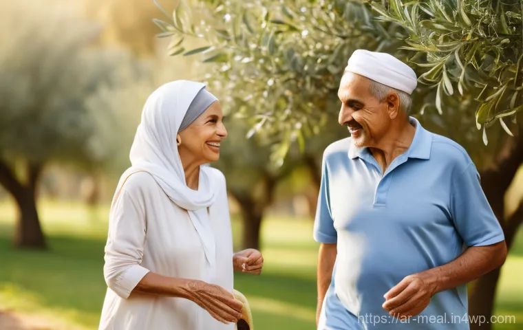 장수 지역의 고령자 식단 맞춤 전략 - **Vibrant Family Meal for Seniors in an Arabic Home:** A multi-generational Arab family shares a hea...