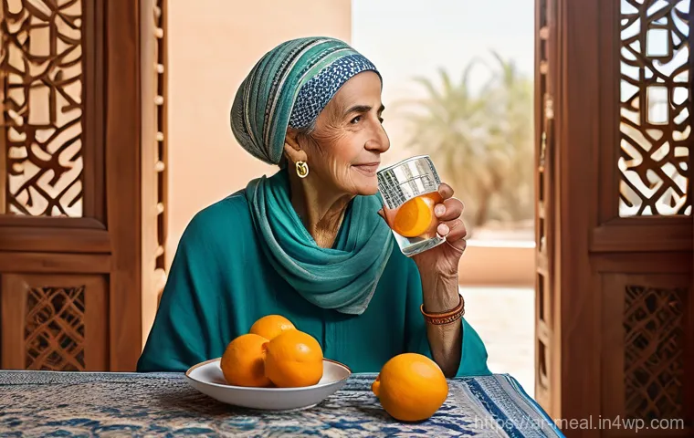 장수 지역의 고령자 식단 맞춤 전략 - **Active Arab Seniors Enjoying Nature with Healthy Fuel:** An active, modestly dressed elderly Arab ...